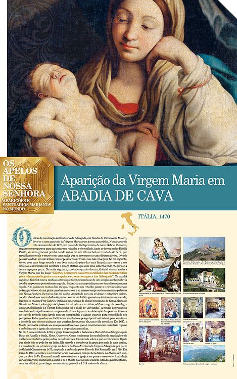 Painel oficial sobre Nossa Senhora de Badia di Cava