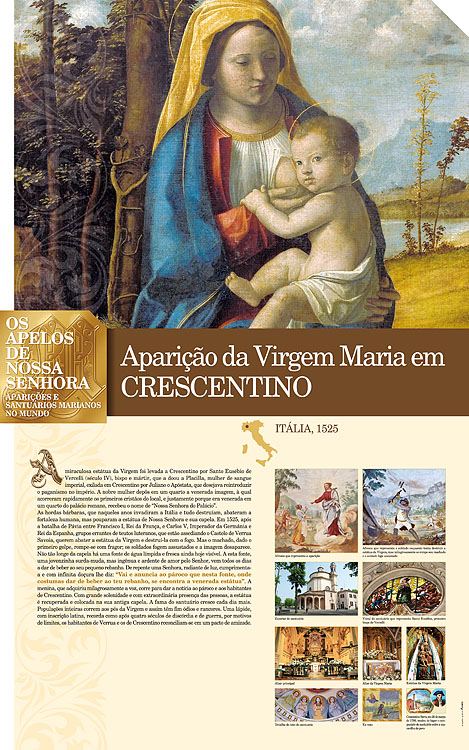Painel oficial sobre Nossa Senhora de Crescentino