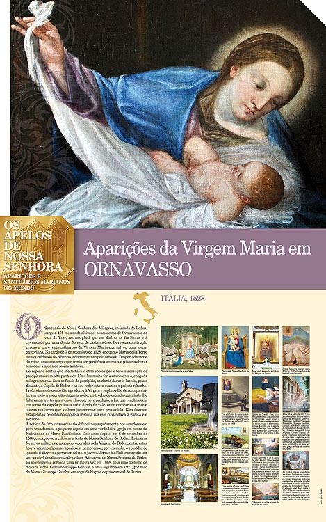 Painel oficial sobre Nossa Senhora de Ornavasso