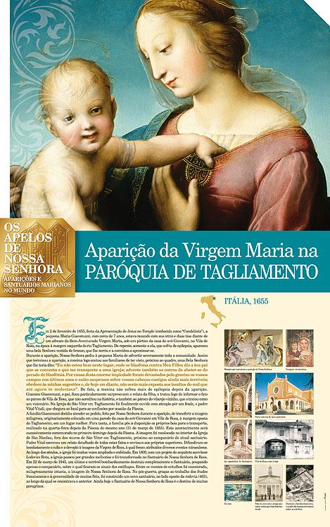 Painel oficial sobre Nossa Senhora de Pieve di Tagliamento