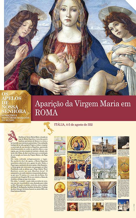 Painel oficial sobre Nossa Senhora — Roma — Madonna della Neve